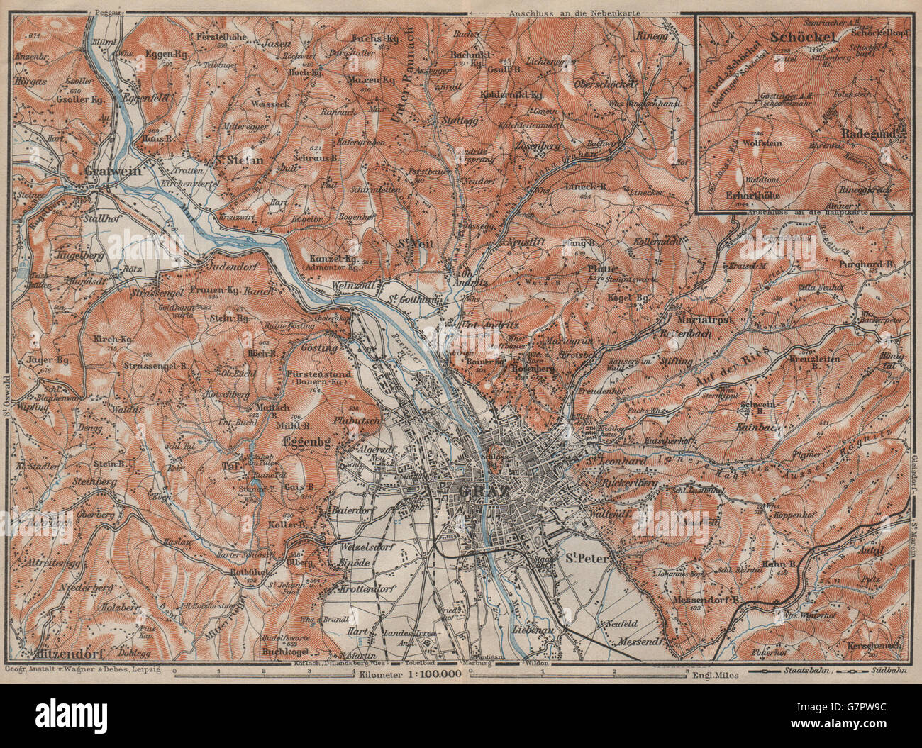 Graz map hi-res stock photography and images - Alamy