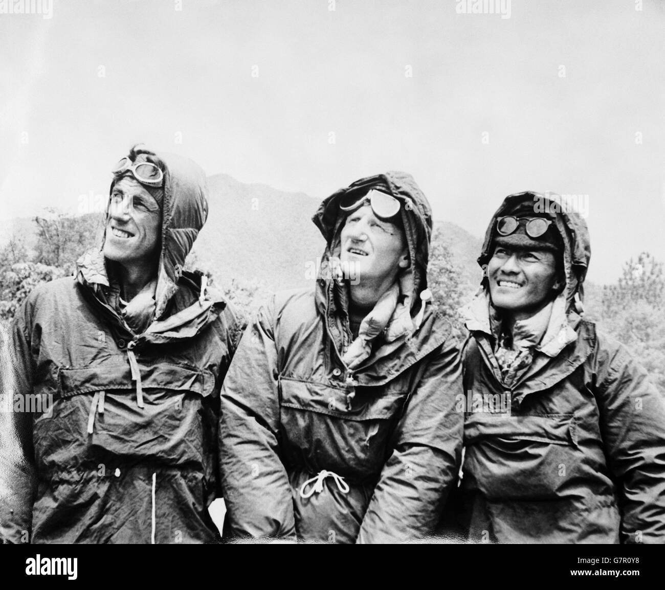 Mountaineering - Everest Expedition - Edmund Hillary, Sherpa Tensing Norgay and Colonel John Hunt - Kathmandu, Nepal Stock Photo - Alamy