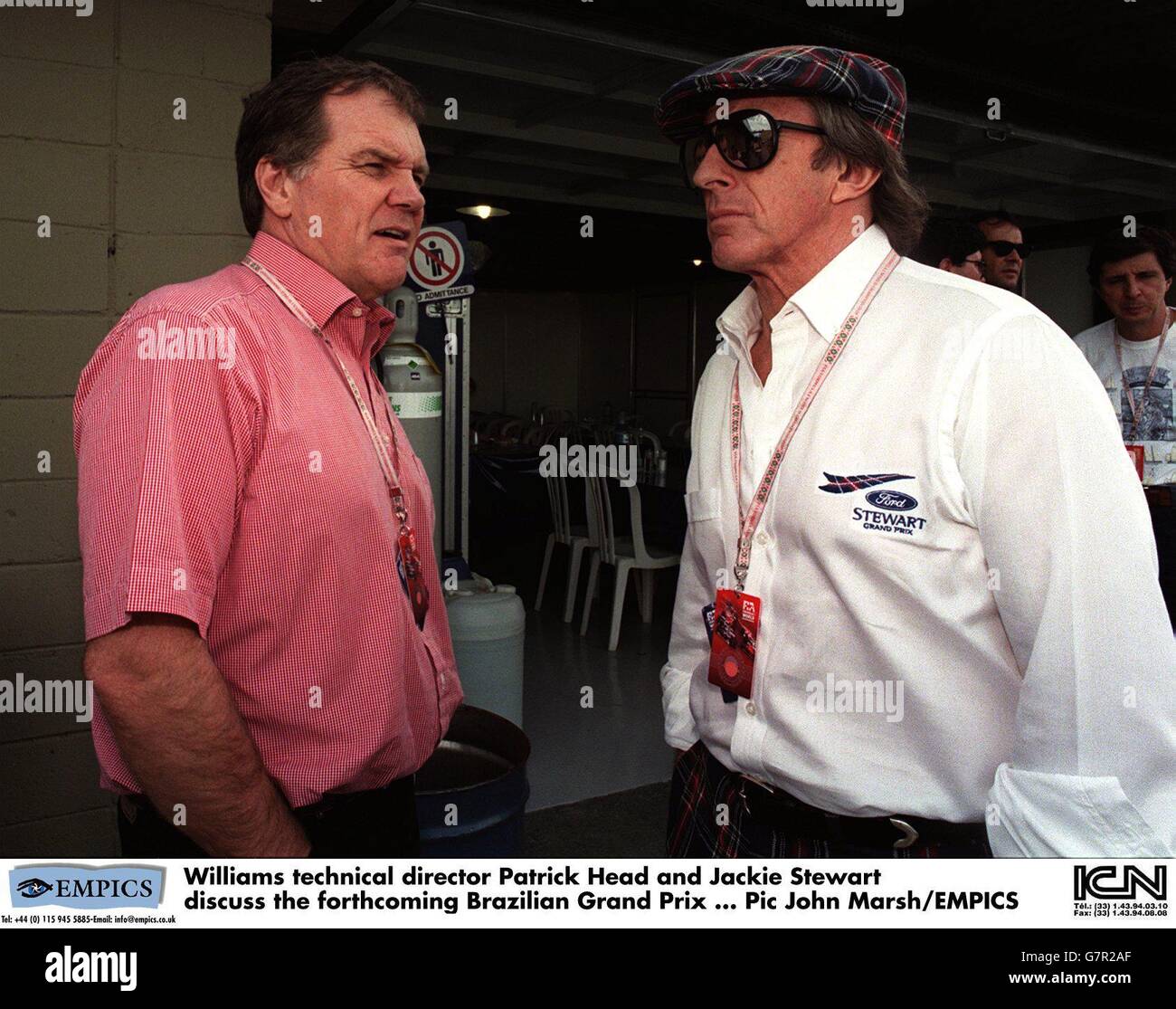 Williams Technical Director Patrick Head And Jackie Stewart Discuss The Forthcoming Brazilian Grand Prix Stock Photo Alamy Williams Technical Director Patrick Head And Jackie Stewart Discuss The Forthcoming Brazilian Grand Prix Stock Photo Alamy