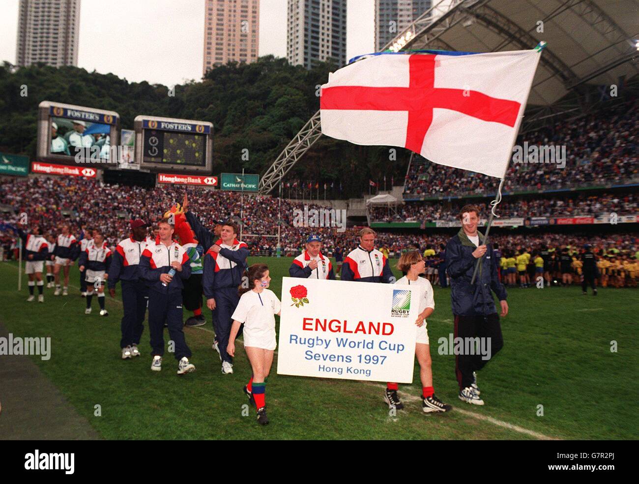 Seven Stars Rugby The England Sevens Rugby Team at the opening ceremony in the Hong Kong ...