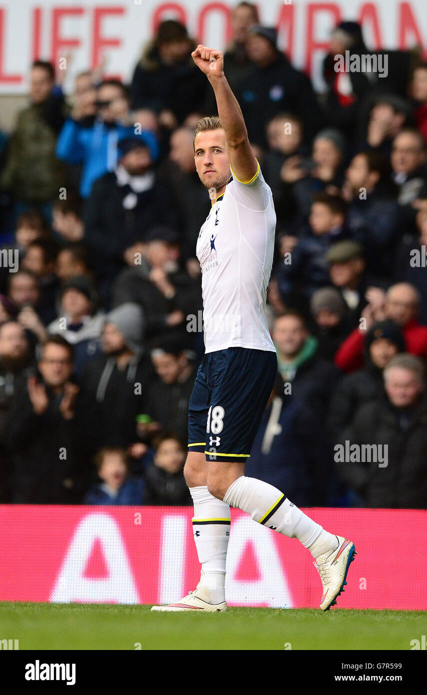 Soccer - Barclays Premier League - Tottenham Hotspur v Leicester City - White Hart Lane. Tottenham Hotspur's Harry Kane celebrates scoring his side's third goal during the Barclays Premier League match at White Hart Lane, London. Stock Photo