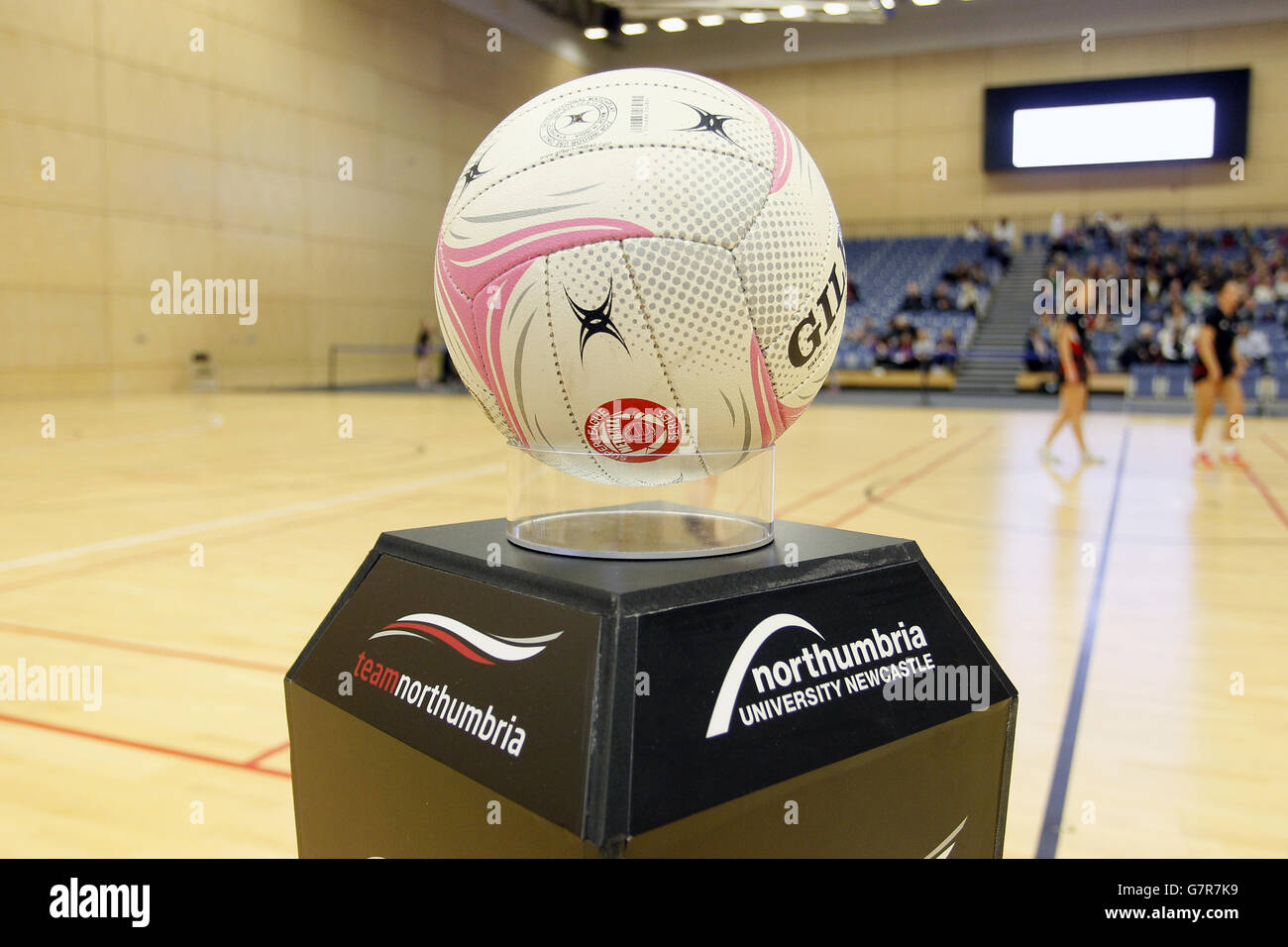Netball - Superleague - Team Northumbria v Celtic Dragons - Sport Central Northumbria. A general view of the match ball before the game. Stock Photo