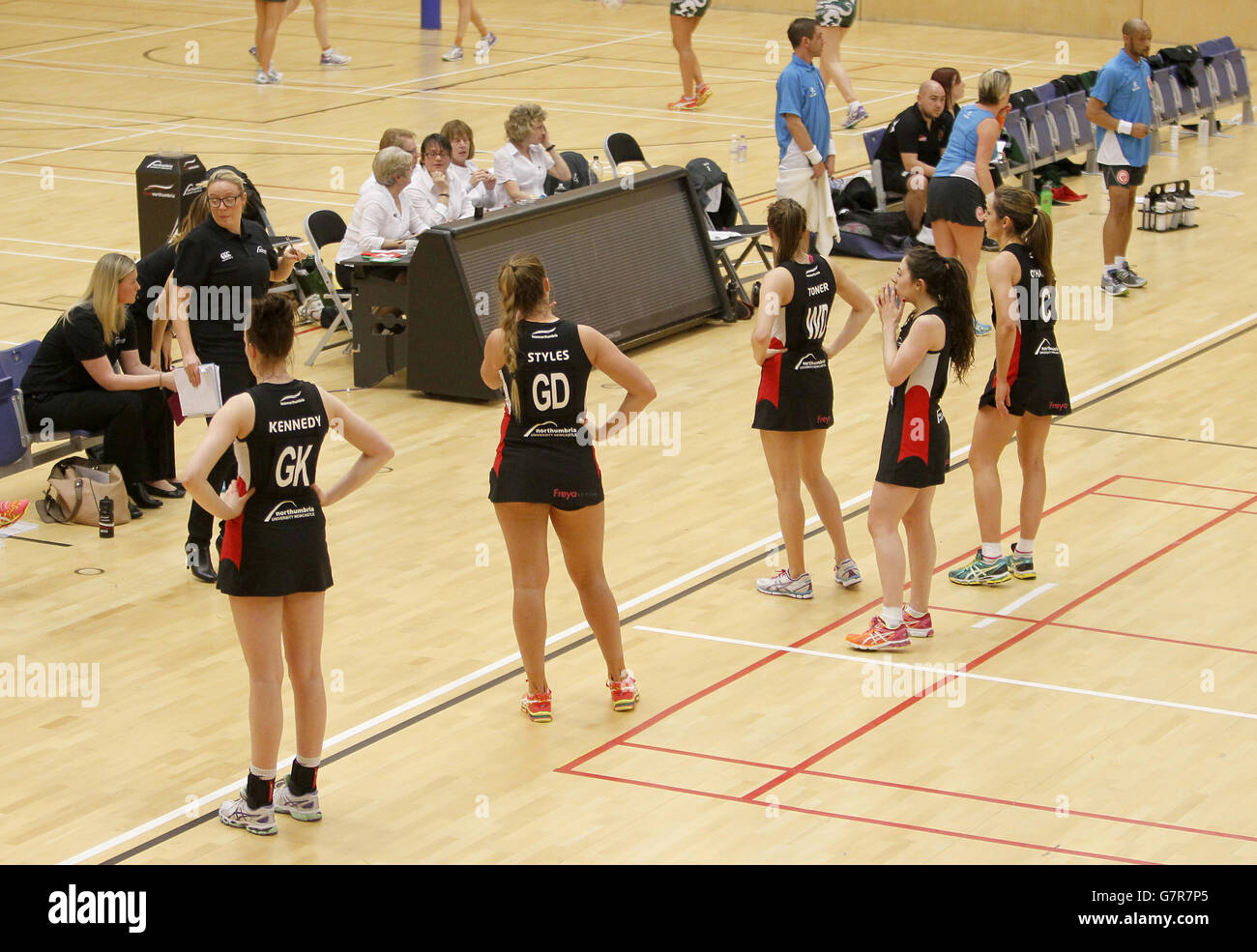 Netball - Superleague - Team Northumbria v Celtic Dragons - Sport Central Northumbria. General match action. Stock Photo