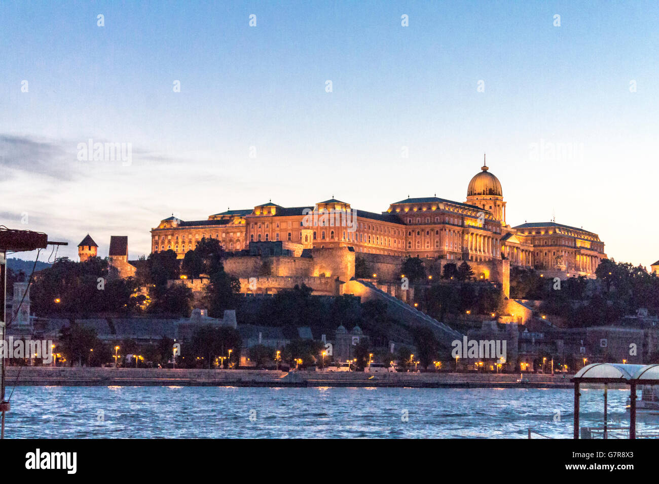 Buda Castle Sunset Danube River Budapest Hungary Stock Photo - Alamy