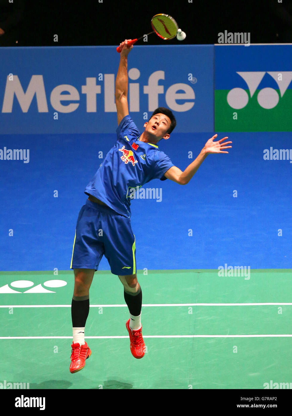 China's Chen Long in action during his singles quarter final match Stock Photo