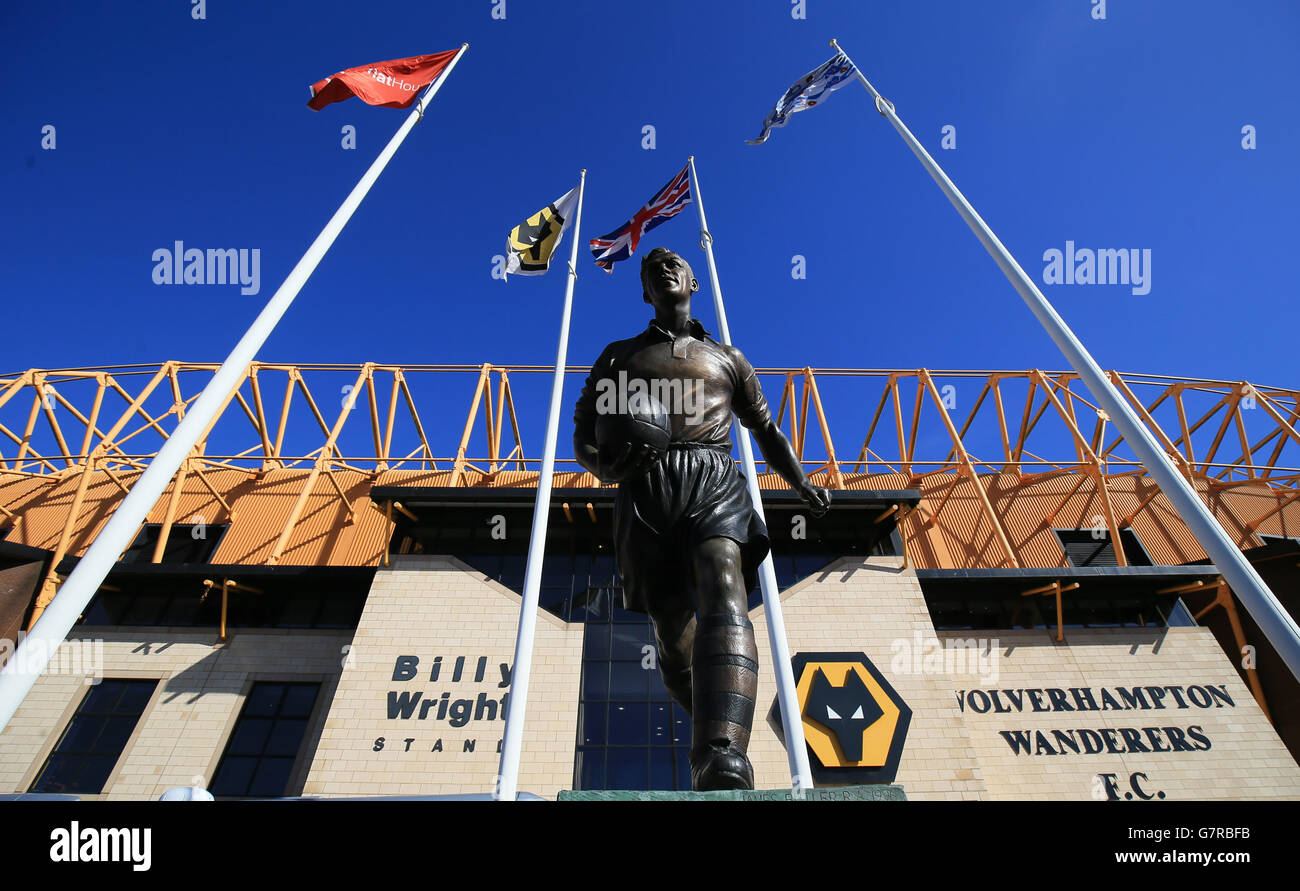 Billy wright statue outside molineux hires stock photography and