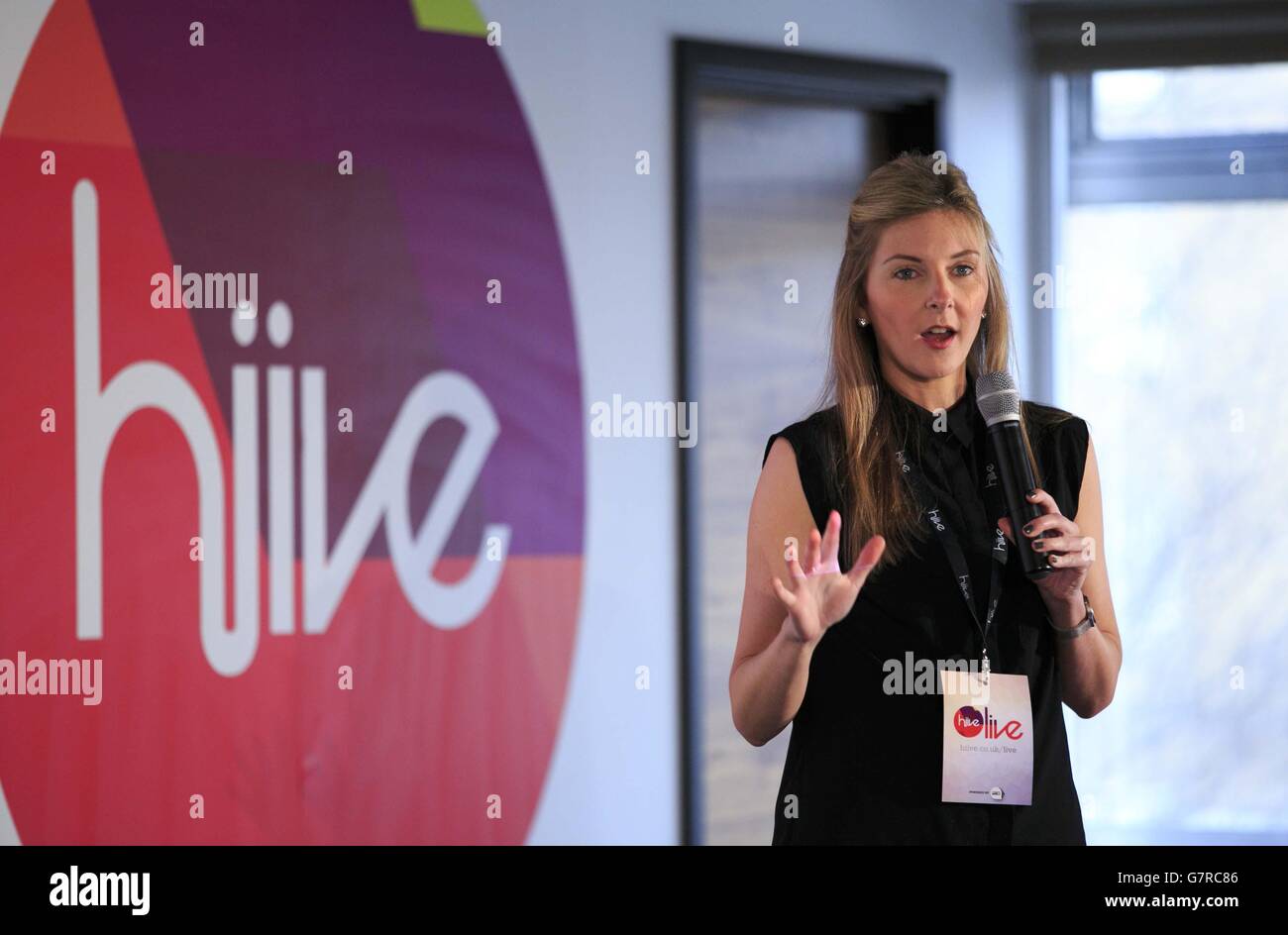 Charlotte Morton, Creative Agencies Partnerships at Google UK, at the launch of Hiive.co.uk - a professional networking, collaboration and job-finding tool for UK creatives, at The Trampery in east London. Stock Photo