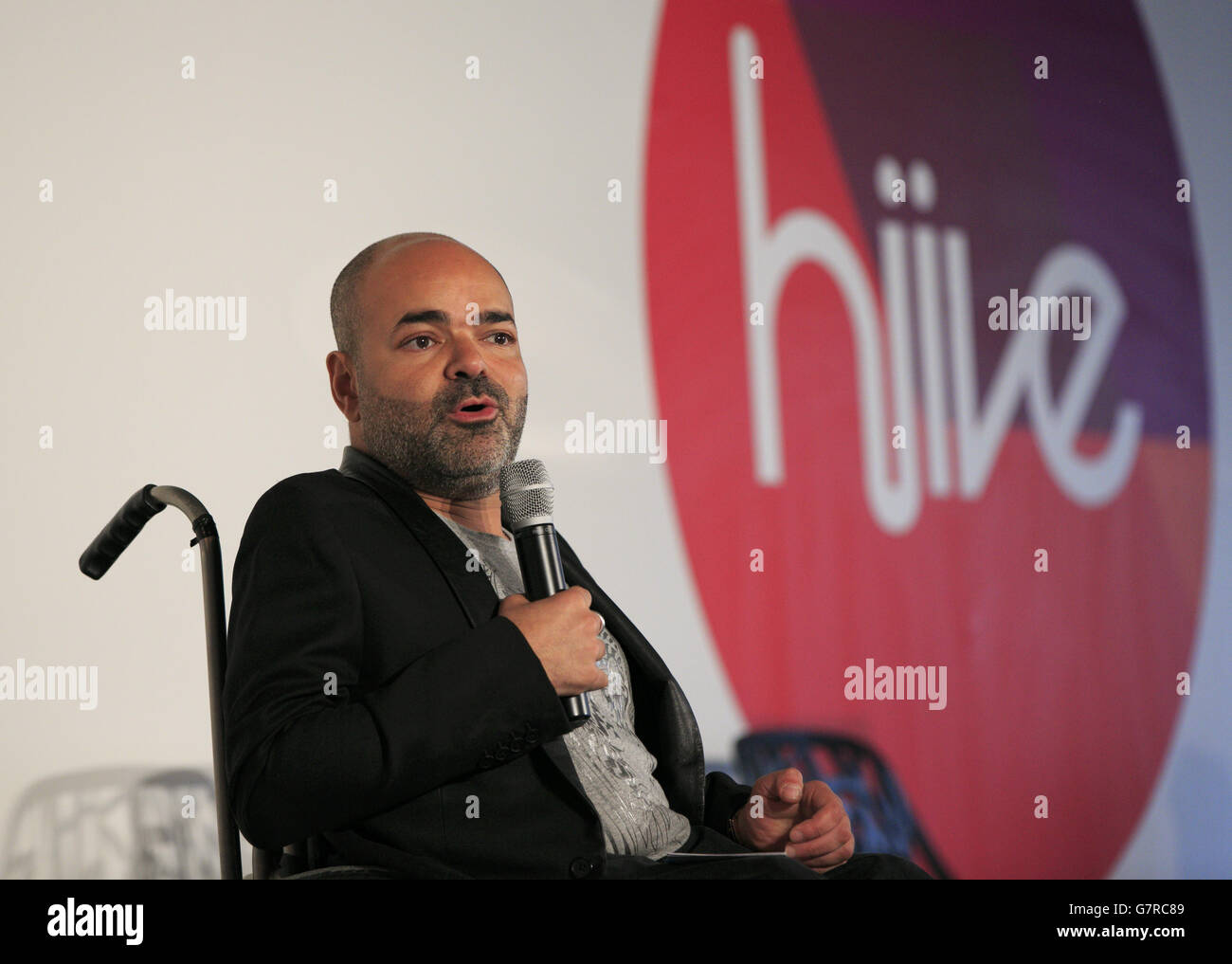 Ash Atalla, Television producer and Founder of Roughcut TV, at the launch of Hiive.co.uk - a professional networking, collaboration and job-finding tool for UK creatives, at The Trampery in east London. Stock Photo