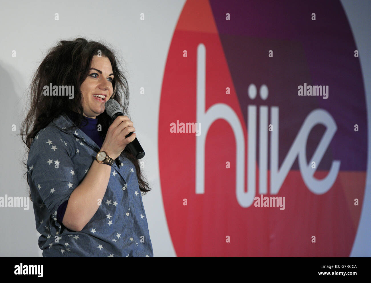 Caitlin Moran at the launch of Hiive.co.uk - a professional networking, collaboration and job-finding tool for UK creatives, at The Trampery in east London. Stock Photo