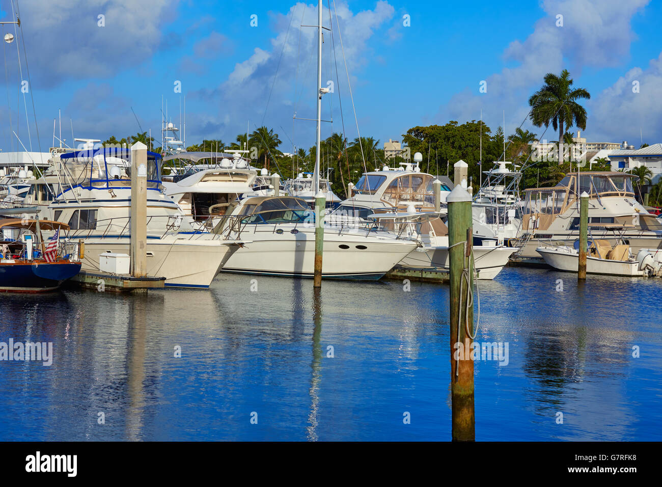 Fort Lauderdale marina boats in Florida USA Stock Photo Alamy