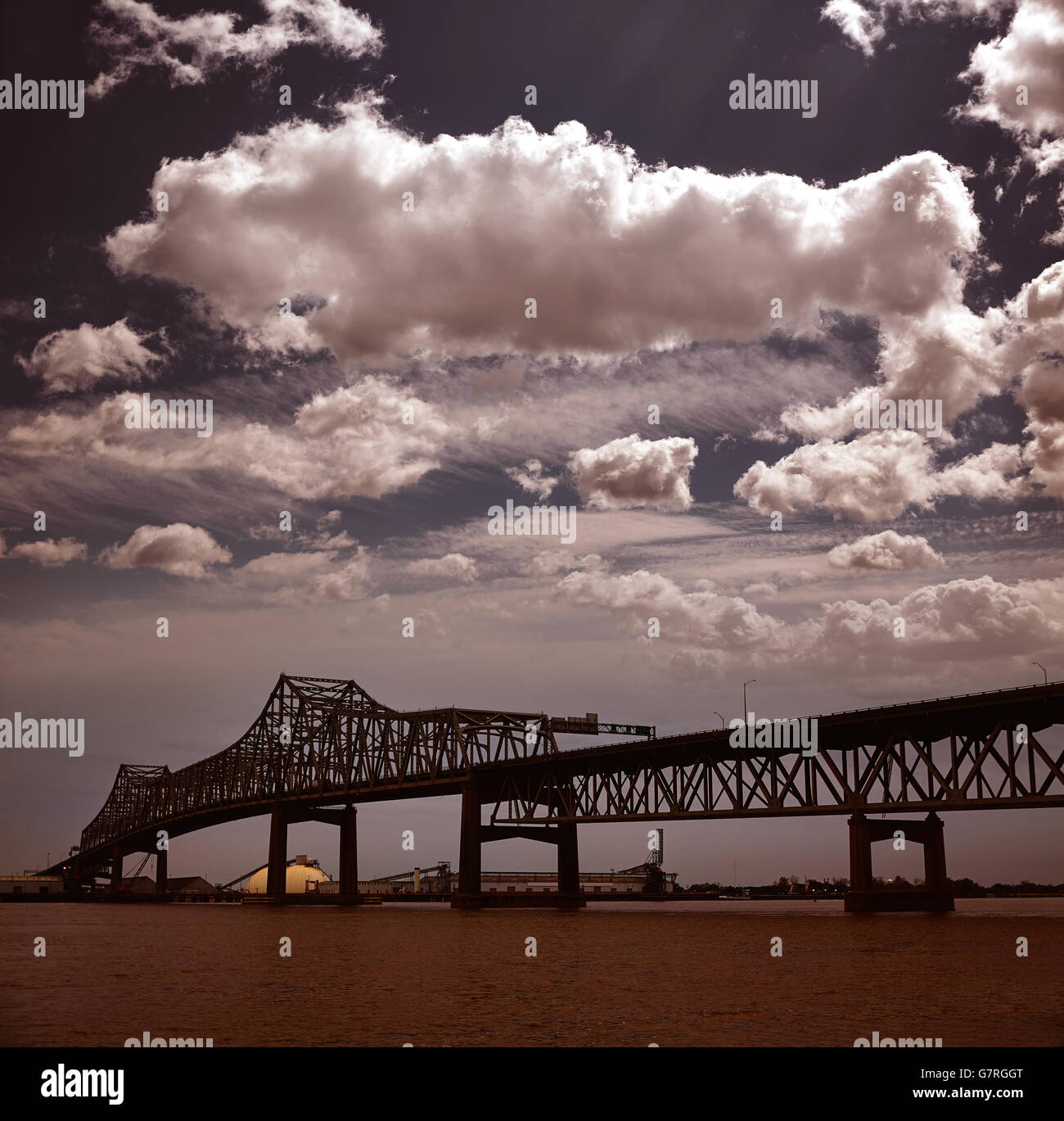 Louisiana Baton Rouge Horace Wilkinson Bridge Interstate i10 over Mississippi river USA Stock Photo
