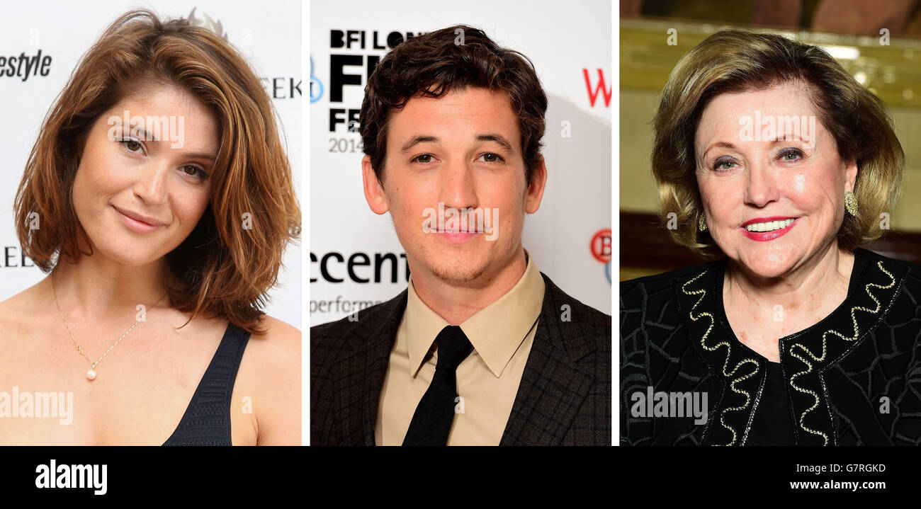 File photos of (from the left) Gemma Arterton, Mile Taylor and Barbara Taylor-Bradford. Stock Photo
