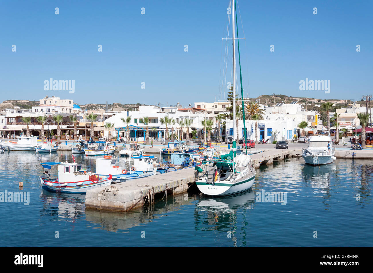 Kardamena harbour, Kardamena, Kos (Cos), The Dodecanese, South Aegean Region, Greece Stock Photo