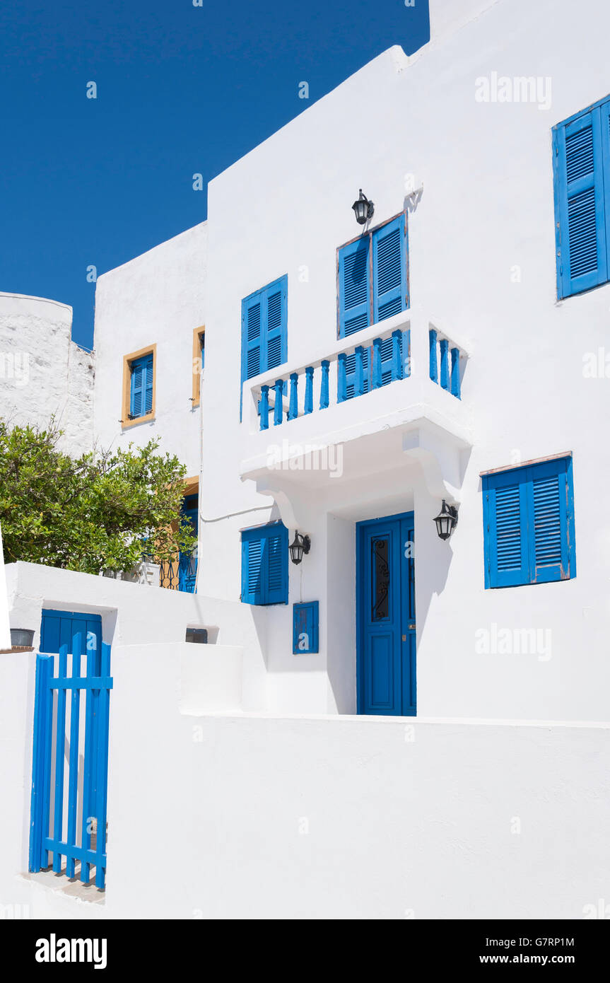 Whitewashed house in village of Nikia, Nisyros (Nissyros), The Dodecanese, South Aegean Region, Greece Stock Photo