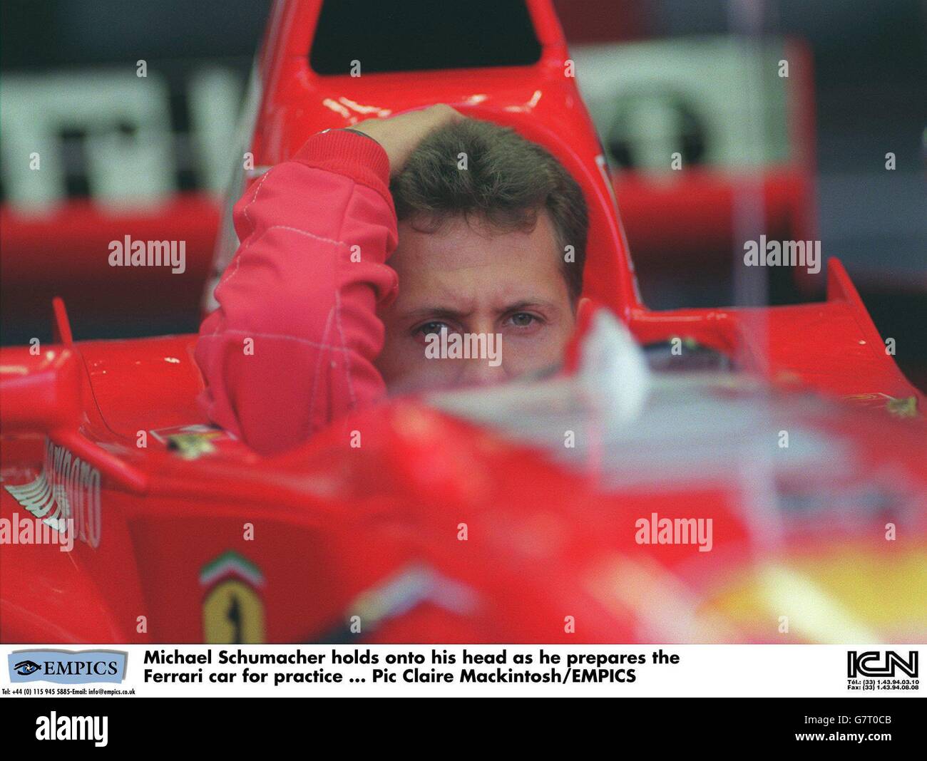 Motor Racing Argentinian Grand Prix. Michael Schumacher holds onto
