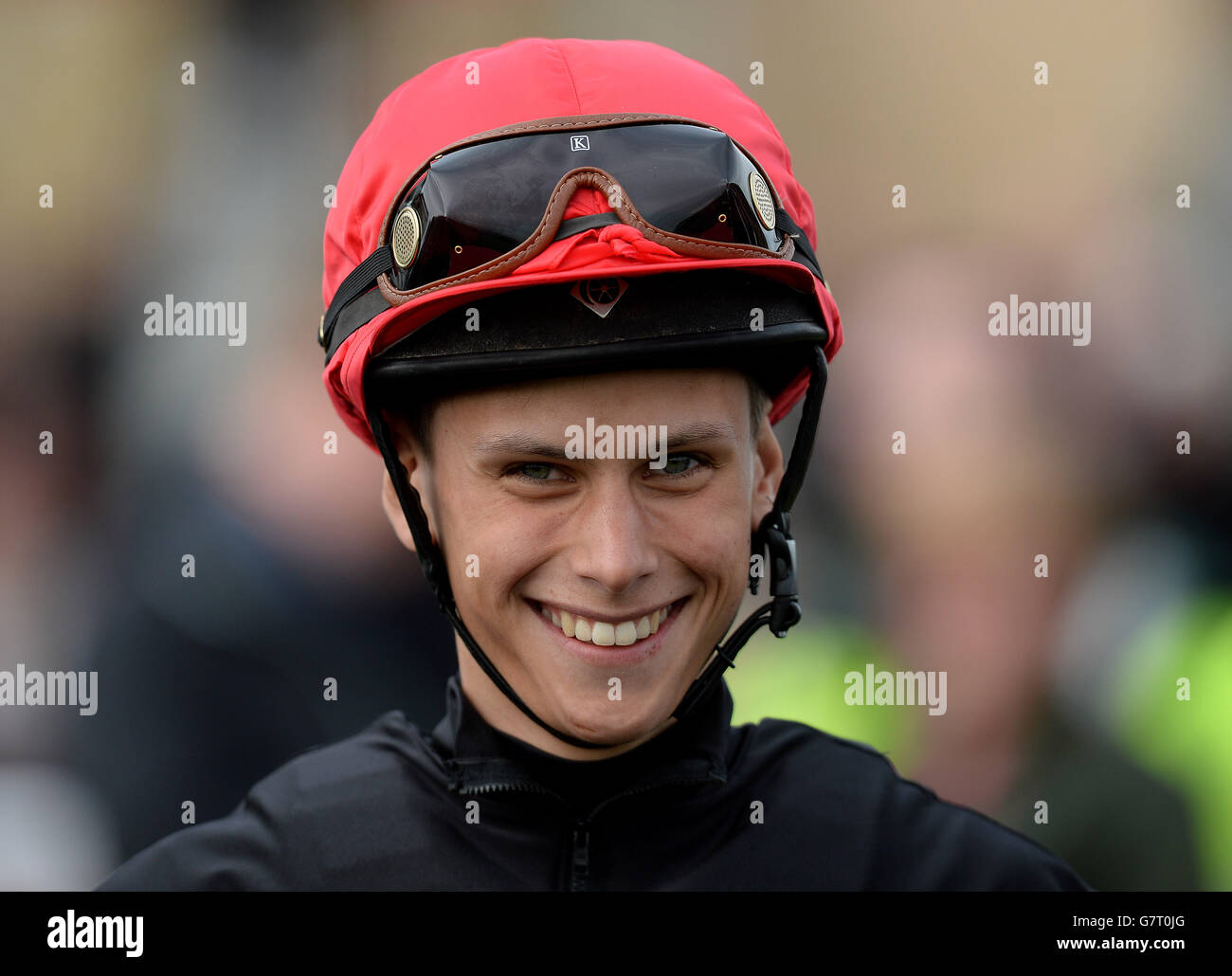 Jockey jordan vaughan at doncaster racecourse hires stock photography