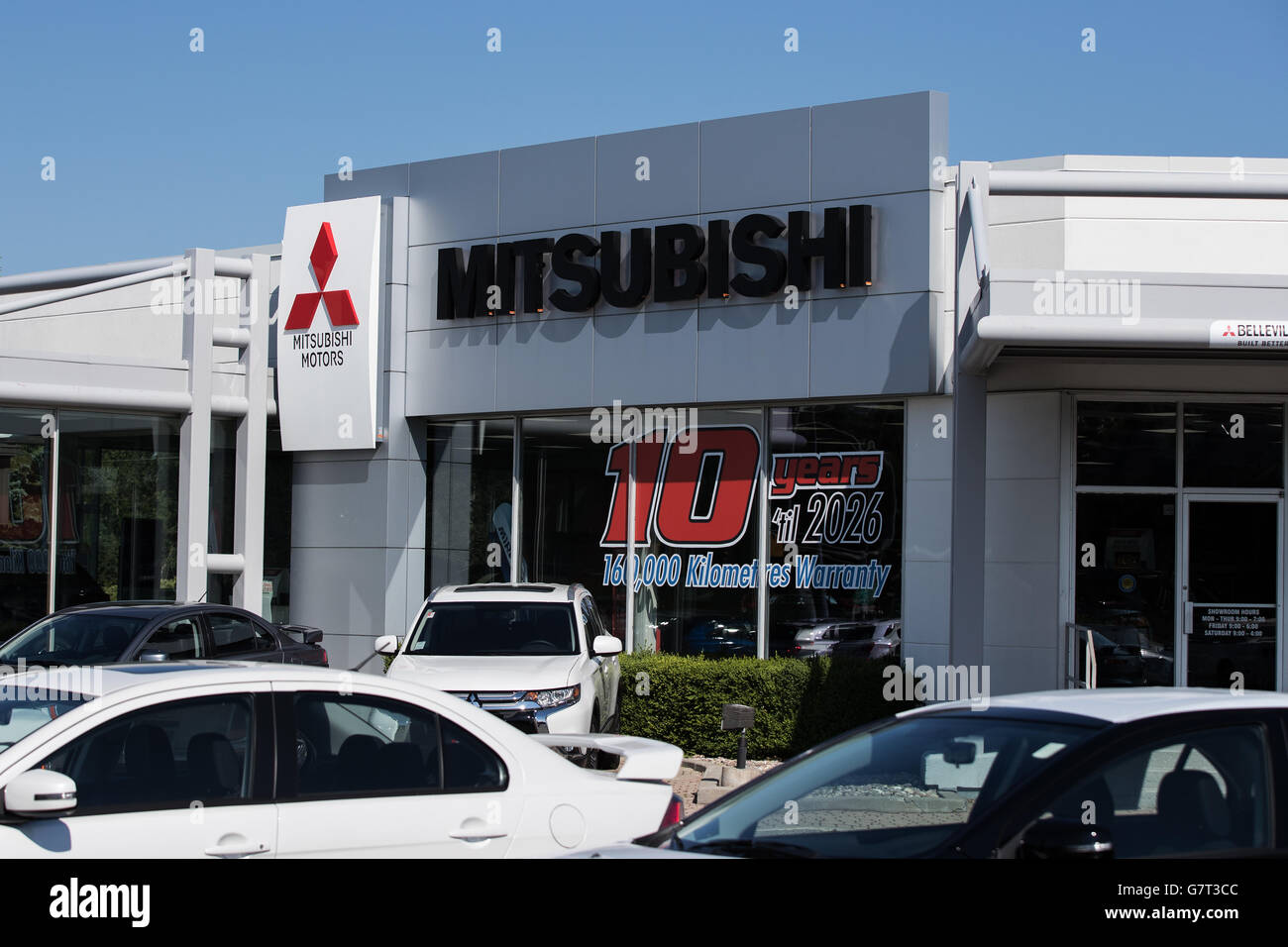 Mitsubishi car dealership in Belleville, Ont., on June 24, 2016 Stock