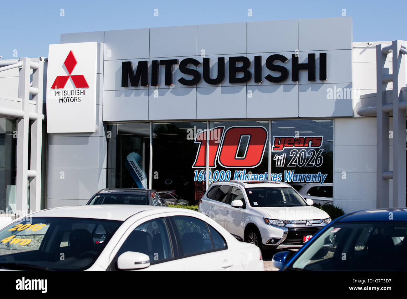Mitsubishi car dealership in Belleville, Ont., on June 24, 2016 Stock