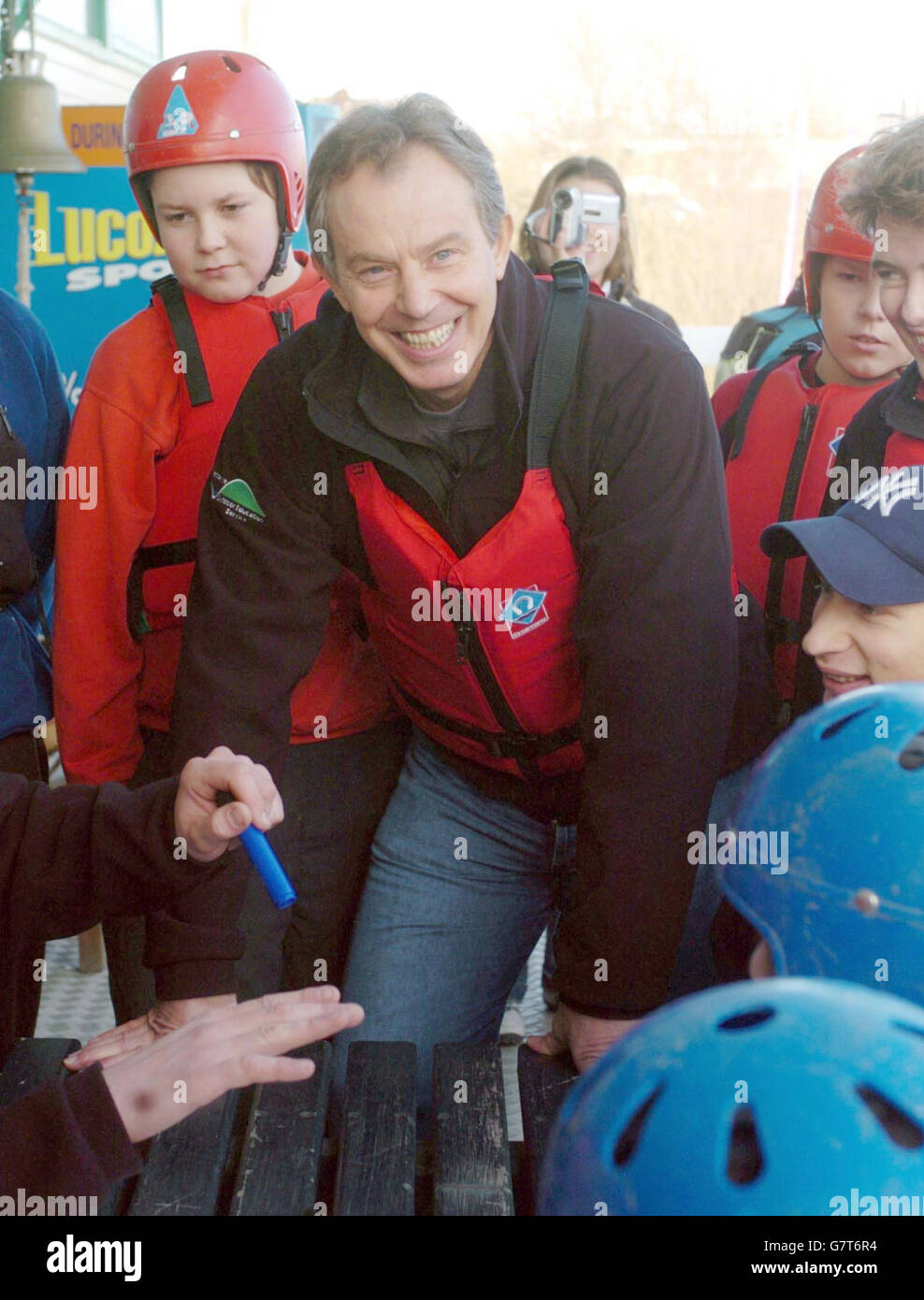 Tony Blair sailing Upton Warren Outdoor Education Centre Stock Photo Alamy