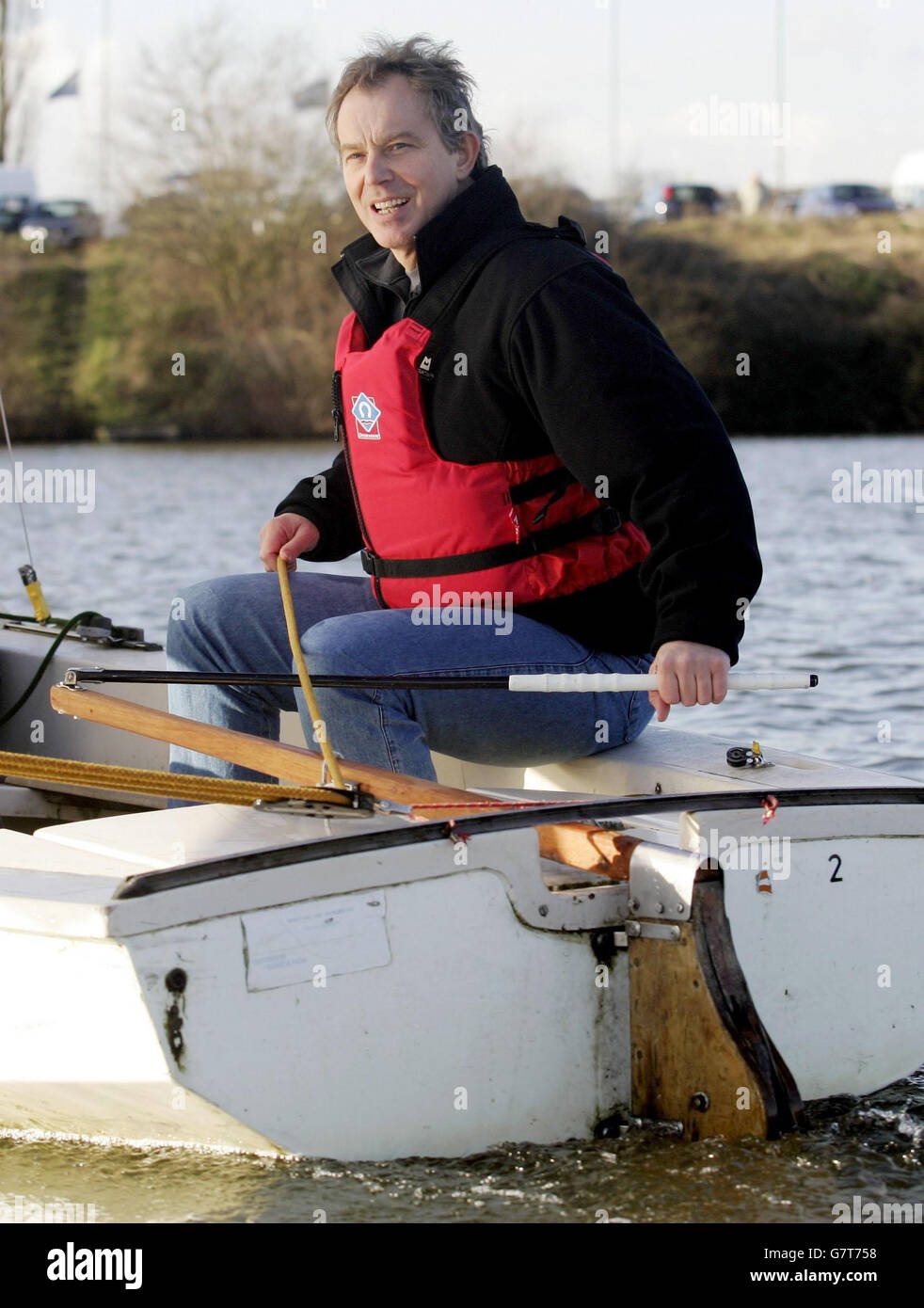 Tony Blair sailing Upton Warren Outdoor Education Centre Stock Photo Alamy