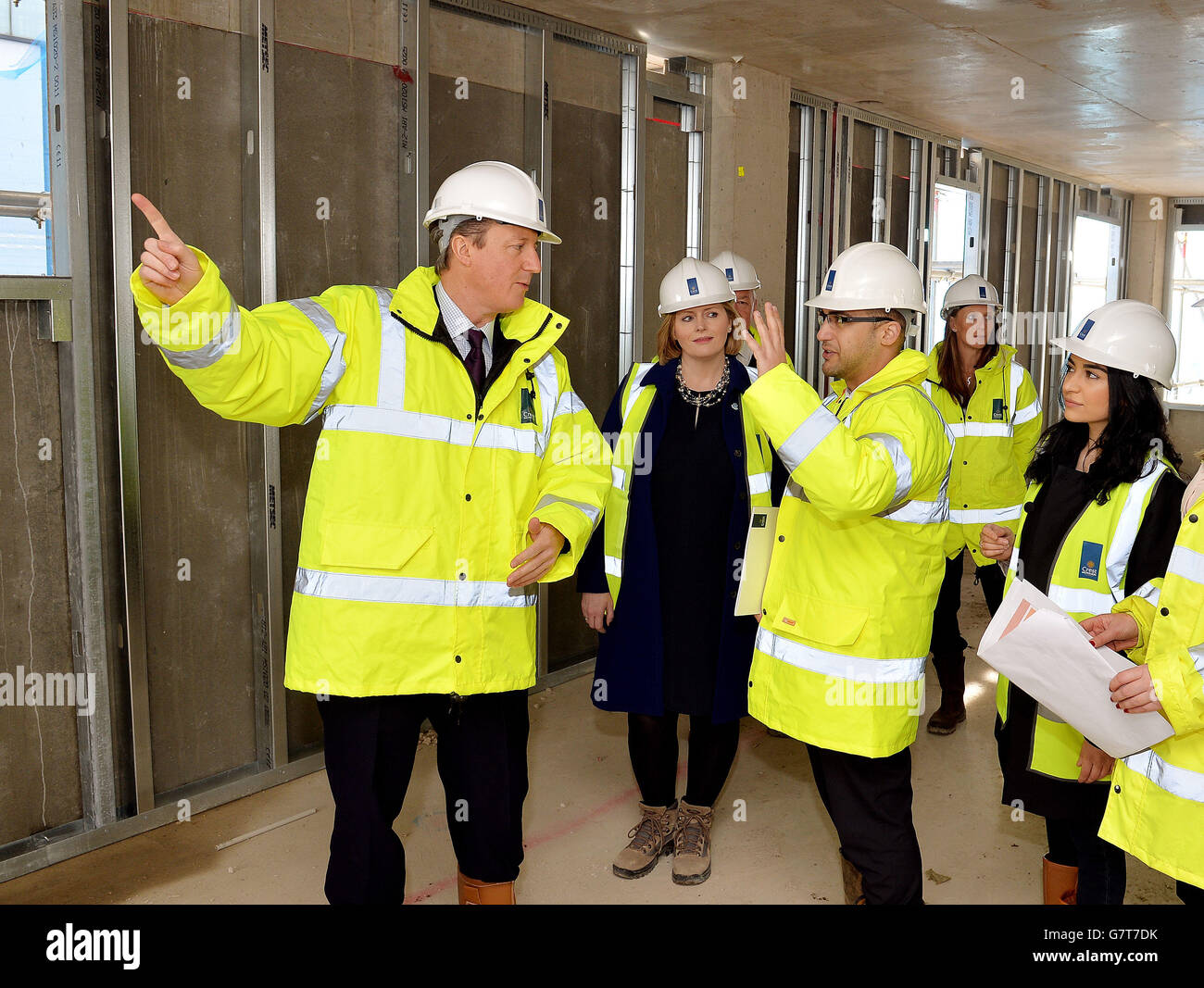 Cameron visit to building site Stock Photo