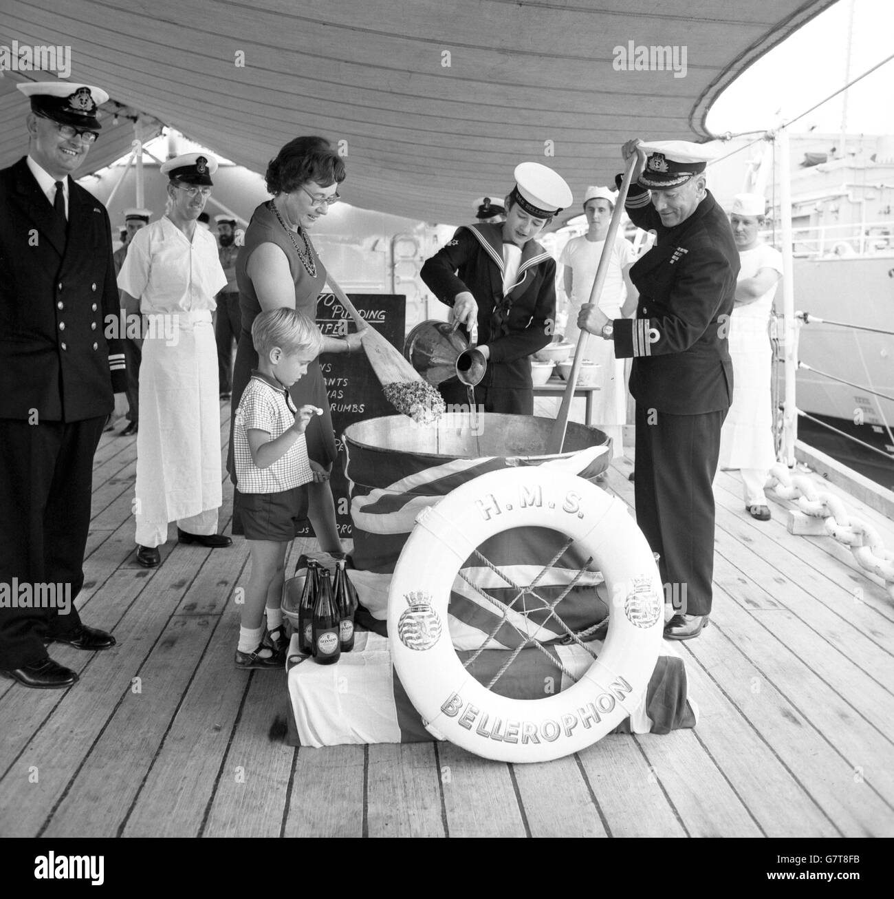 Military - Royal Navy Last Rum Rations - HMS Belfast, Portsmouth Stock Photo