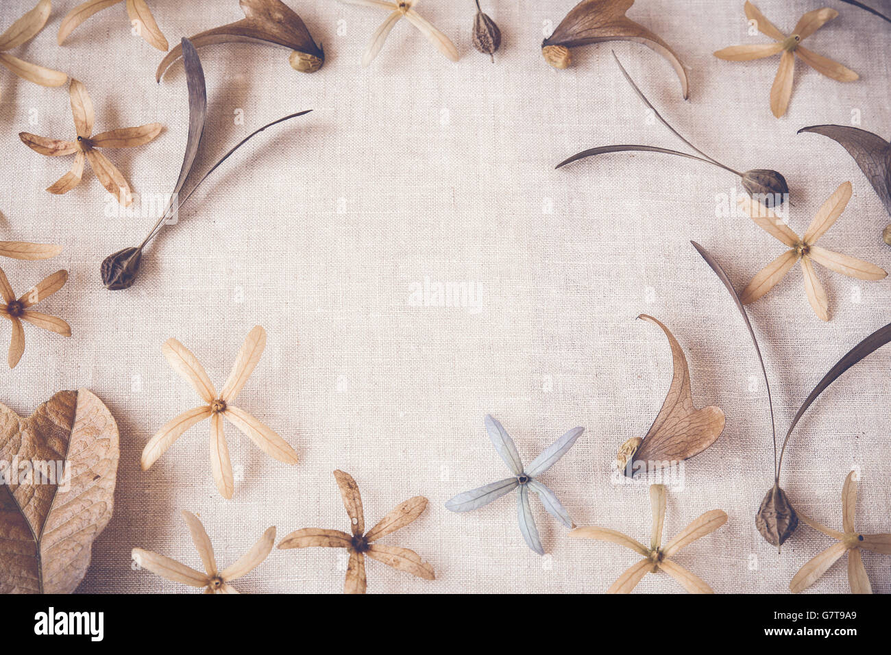 Vintage paper flowers border top hi-res stock photography and images ...
