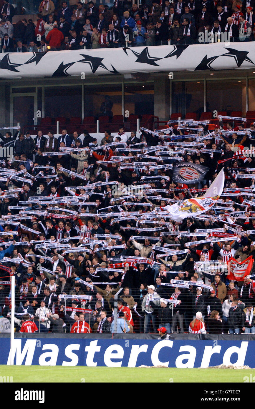 Soccer - UEFA Champions League - Round of 16 - First Leg - PSV EIndhoven v Monaco - Philips Stadium Stock Photo