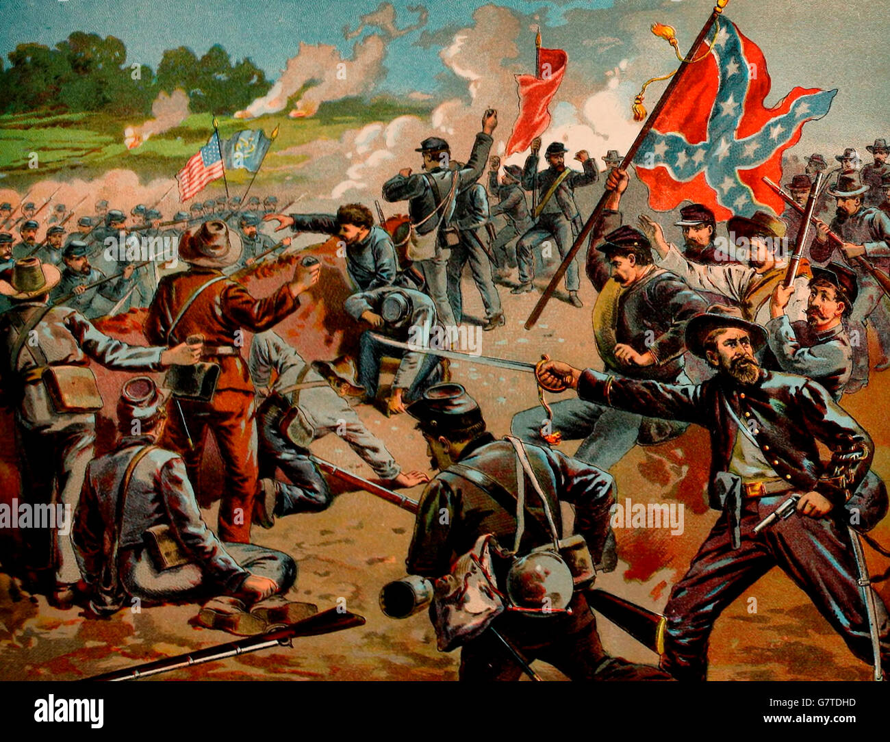 Battle of First Bull Run, July 21, 1861. USA Civil War Stock Photo