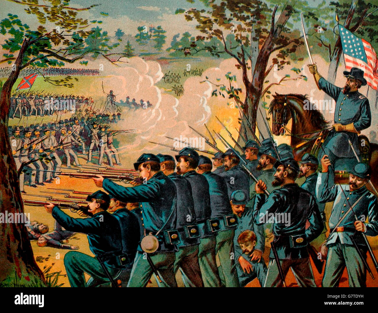 Battle of the Wilderness, May 5-7, 1864. USA Civil War Stock Photo