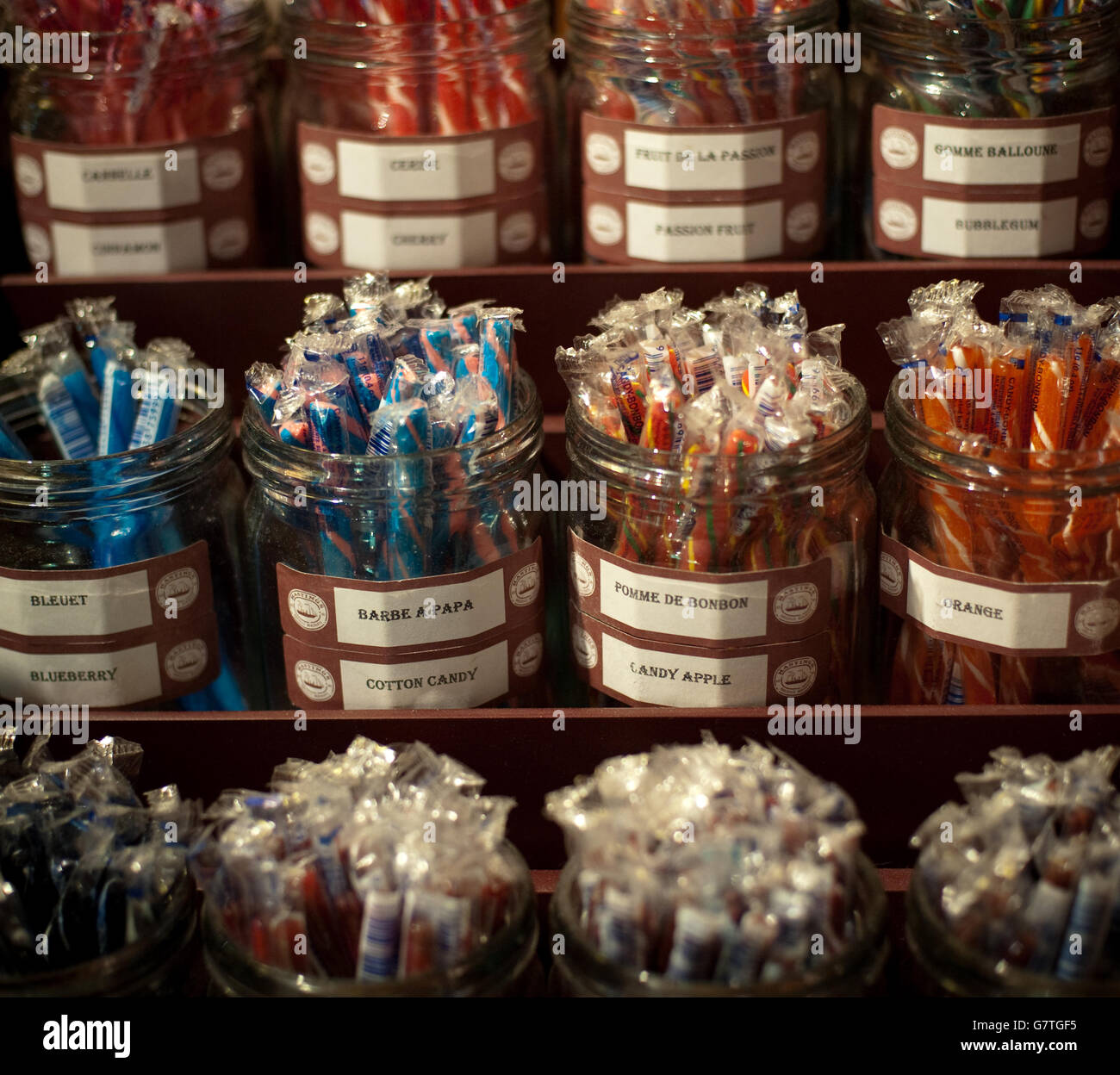 Assortment of candy canes and lollipops Stock Photo Alamy