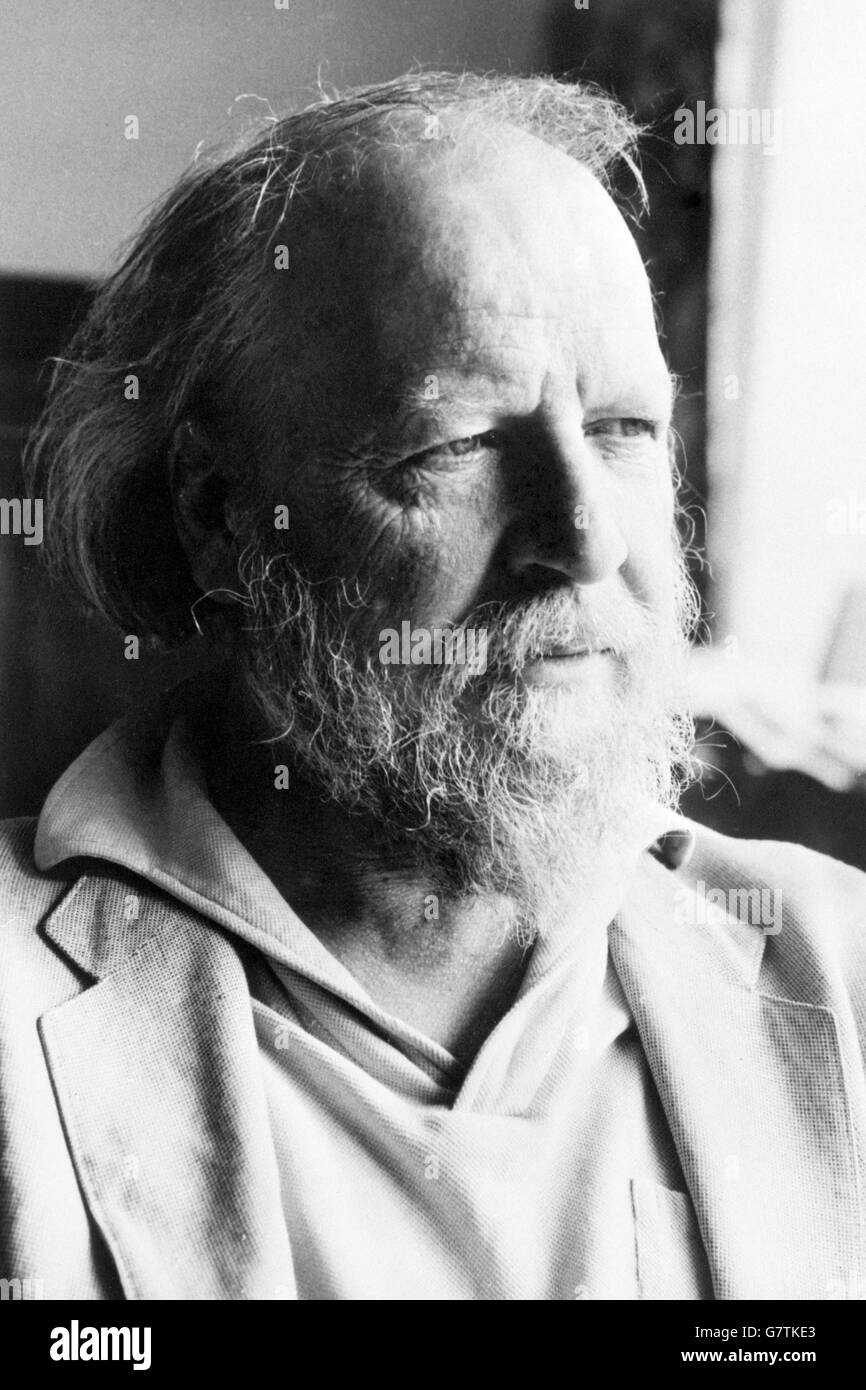 British writer William Golding, author of Lord of the Flies, who has won the 1983 Nobel Prize in Literature. Stock Photo