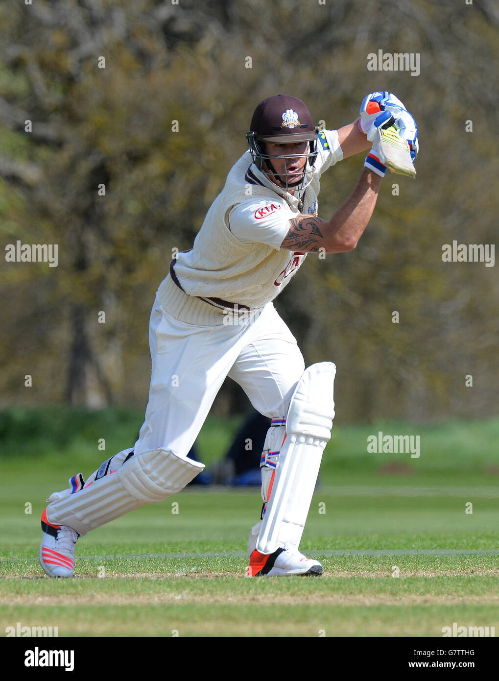 Surreys Kevin Pietersen Batting During The Non First Class 3 Day Match