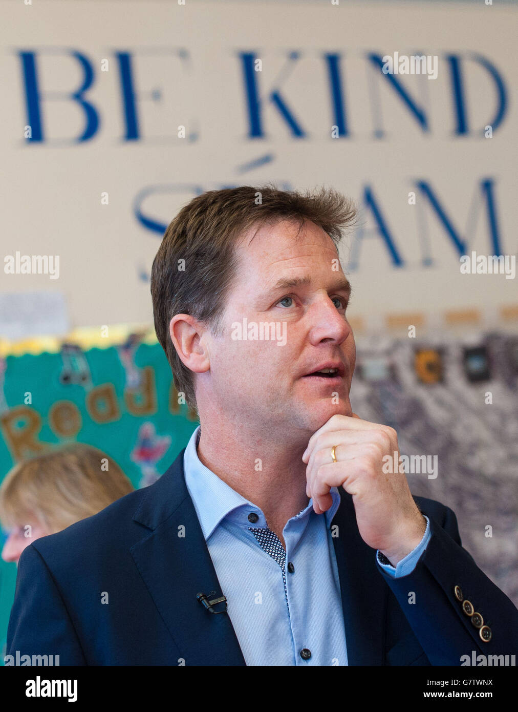 Liberal Democrat leader Nick Clegg during a General Election campaign visit to Cradle Hill