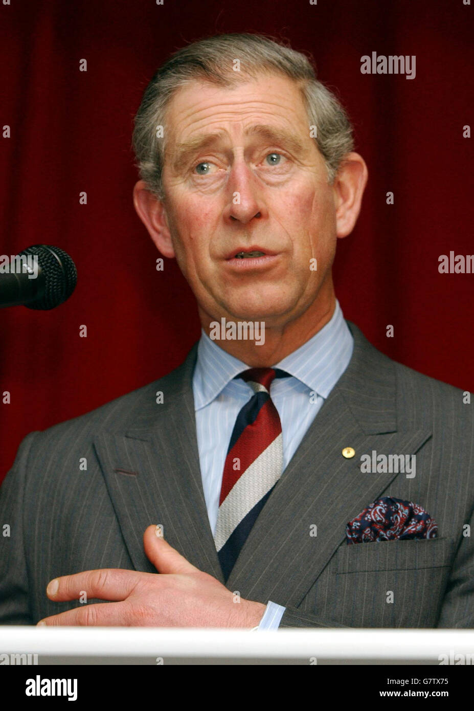 The Prince of Wales during his short speech at the Royal Perth Hospital. The Prince arrived in