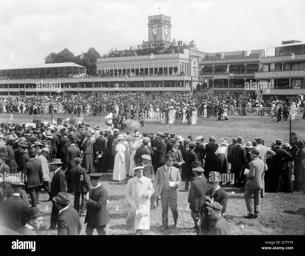 Horse Racing - Ascot Racecourse. 1912: A general view from Ascot. Stock Photo