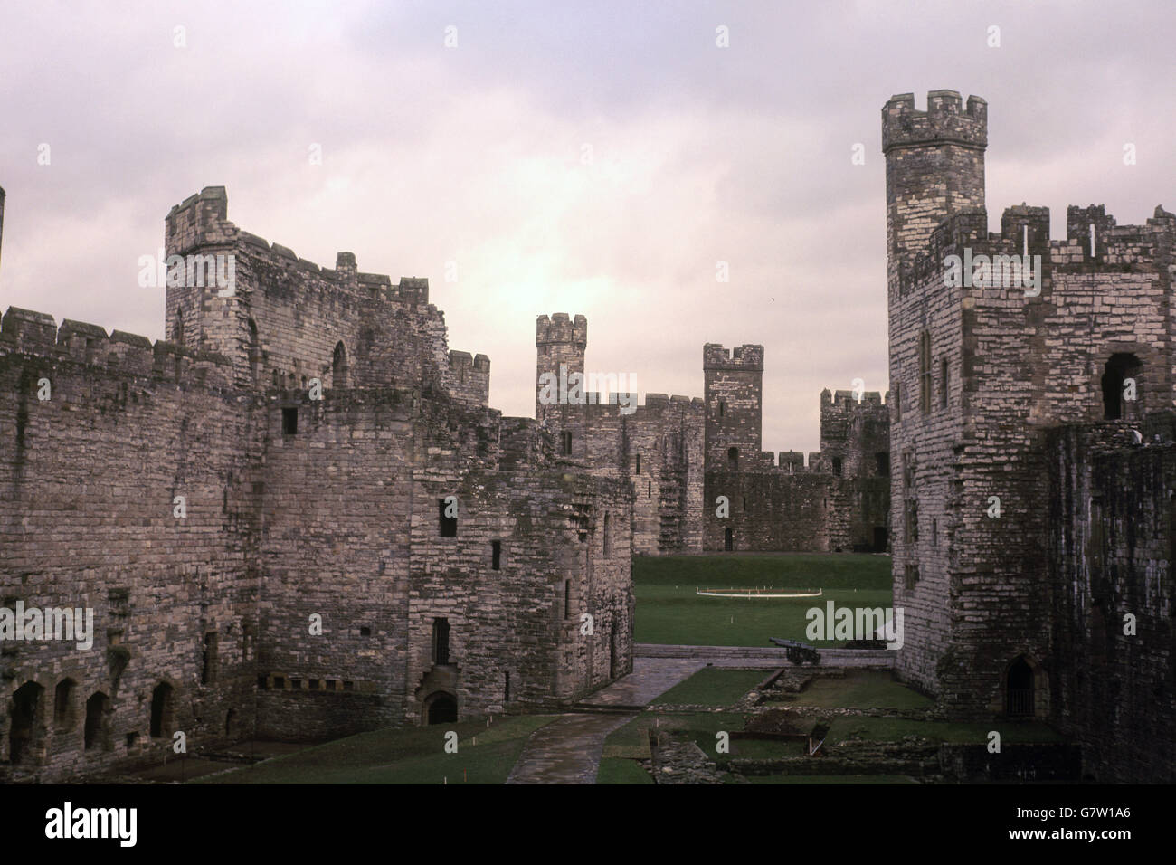 Buildings and Landmarks - Caernarfon Castle - North Wales Stock Photo