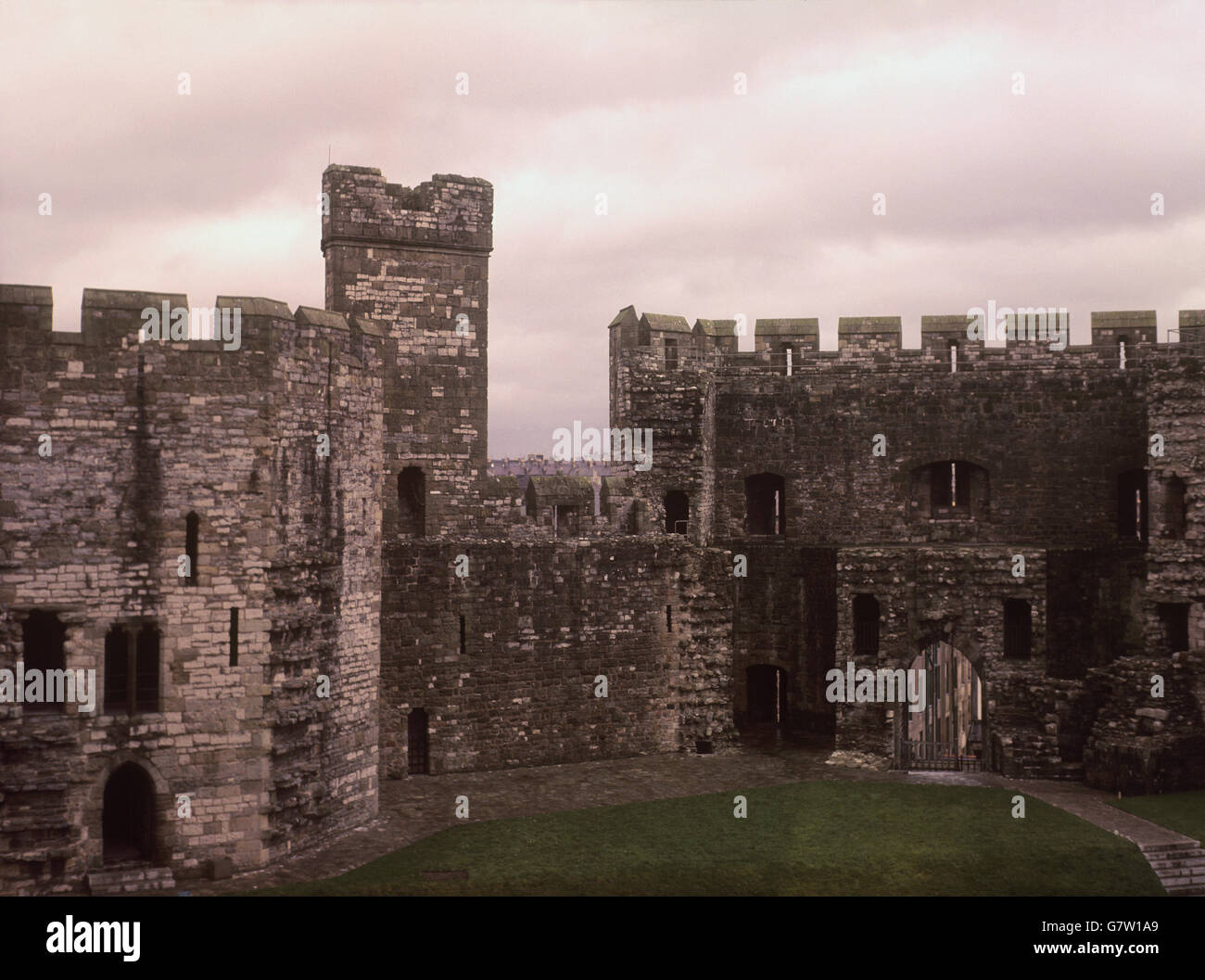 Buildings and Landmarks - Caernarfon Castle - North Wales Stock Photo