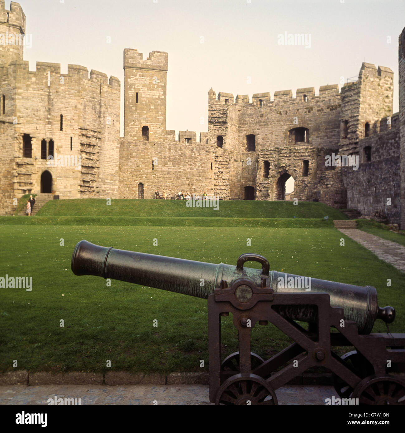 Buildings and Landmarks - Caernarfon Castle - Wales Stock Photo