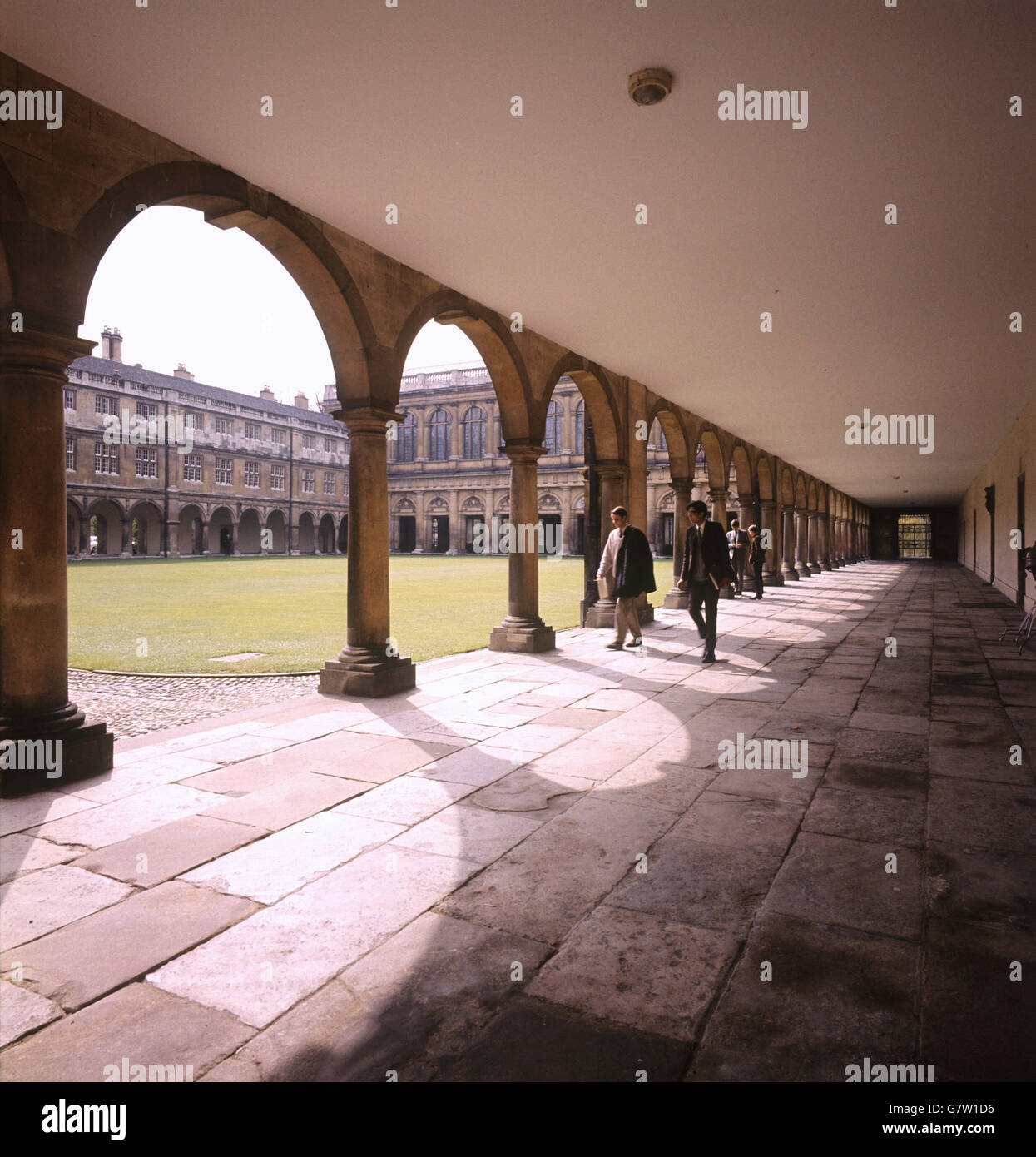 The Cloisters at Trinity College, Cambridge University. Stock Photo