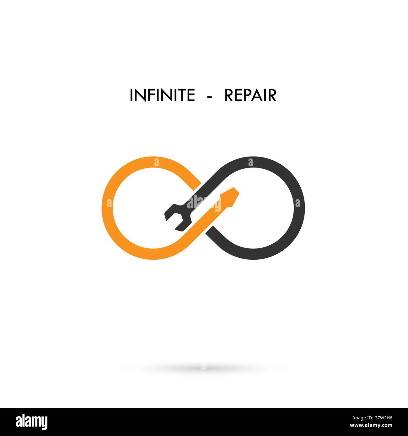 Infinite repair logo elements design.Maintenance service and engineering creative symbol.Business and industrial concept.Vector Stock Vector