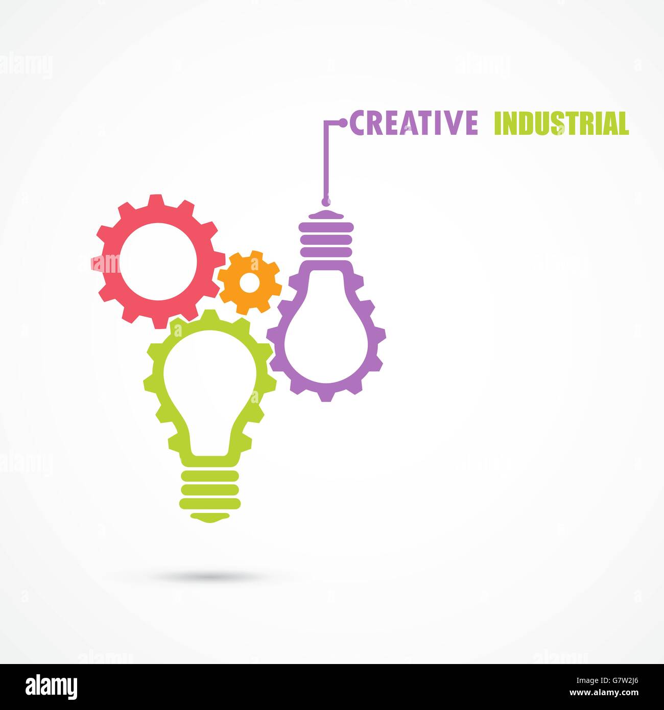 Creative light bulb and gear abstract vector design banner template. Corporate business industrial creative logotype symbol. Bus Stock Vector