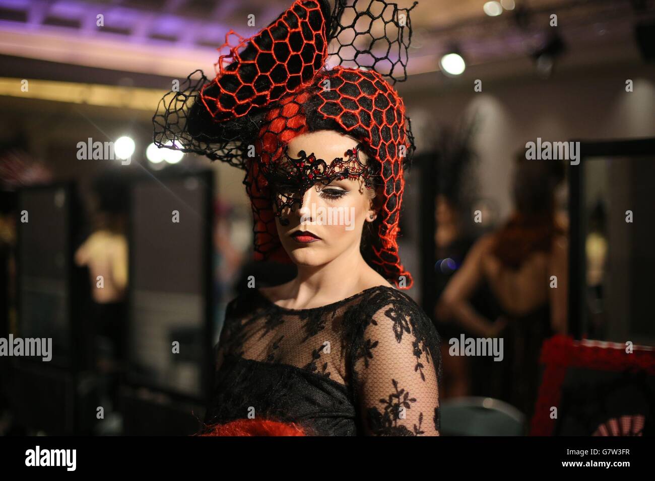 A model during the Irish Hairdressing Championships 2015 at the Double