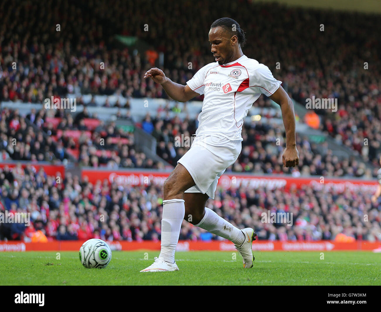 Didier during the liverpool all stars charity match at anfield hires