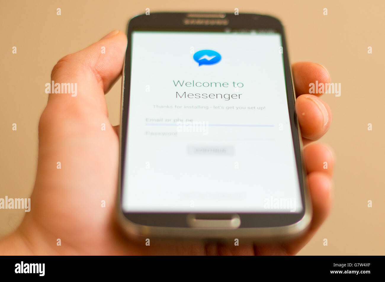 The Login Screen Of Facebook Messenger Displayed On The Screen Of A Smartphone As Facebook Believes The Updates It Has Made To Its Messenger Service Could Help Spark The Creation Of The