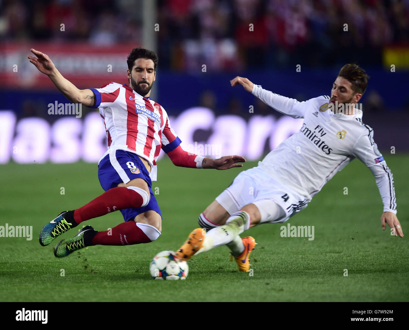 Soccer - UEFA Champions League - Quarter Final - First Leg - Atletico Madrid v Real Madrid - Vicente Calderon Stock Photo