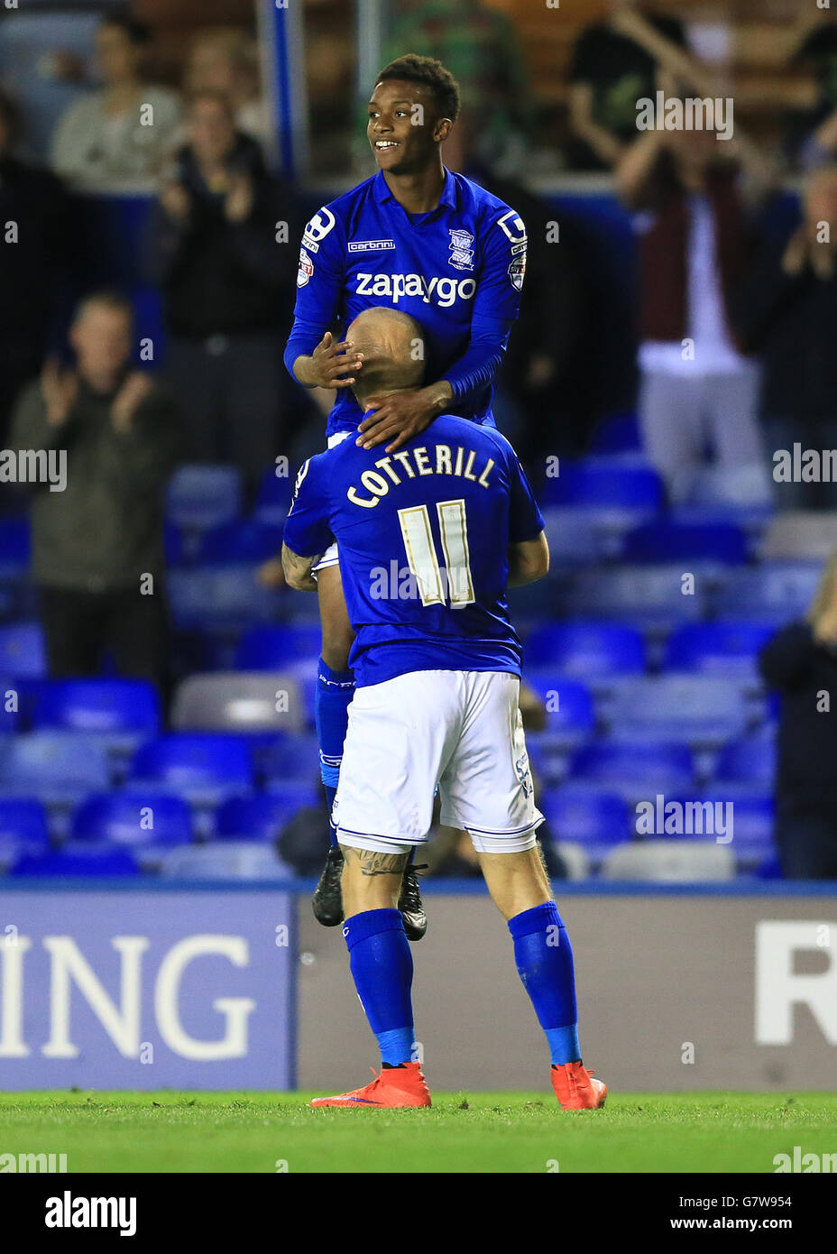 Birmingham City s Demarai Gray facing Celebrates Scoring His Sides 