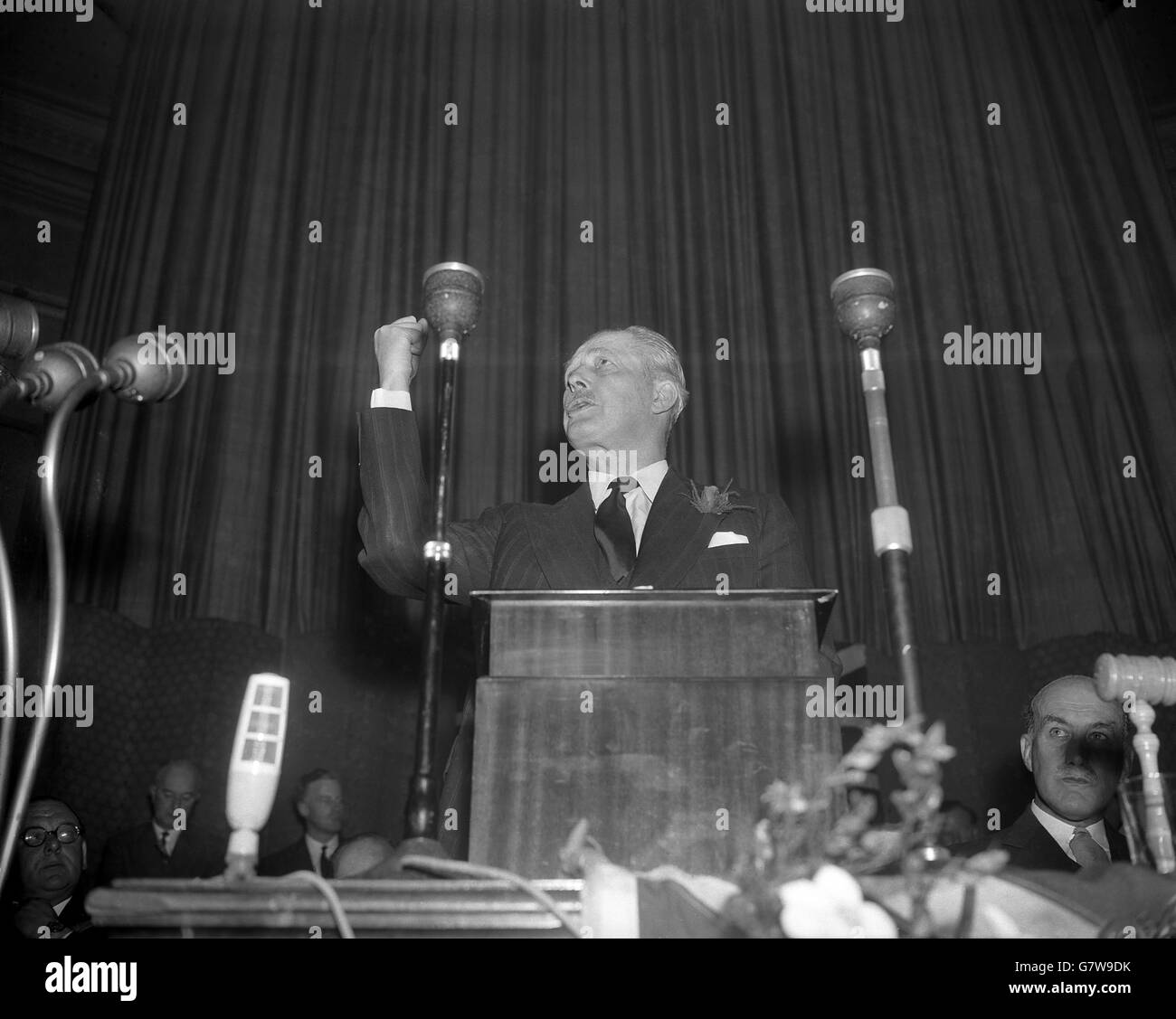 Politics - Prime Minister Harold MacMillan - Conservative Party Demonstration - Preston Stock Photo