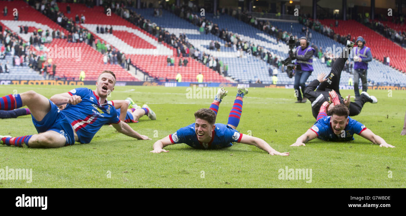 Inverness's Ryan Christie (centre) celebrates during the William Hill Scottish Cup Semi Final match at Hampden Park, Glasgow. Stock Photo