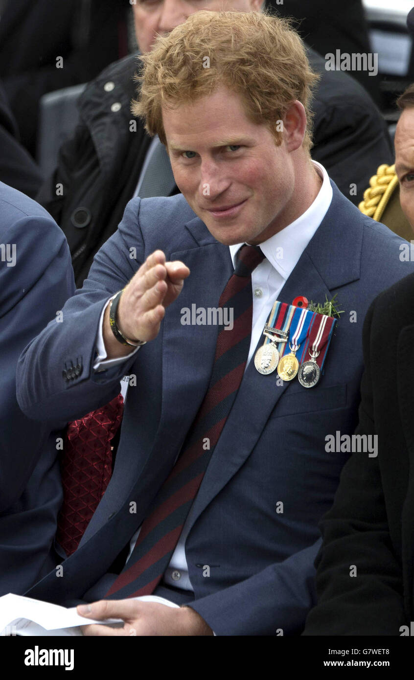 Prince Harry attends the New Zealand Memorial Service at Chunuk Bair, Eceabat, Turkey as part of commemorations marking the 100th anniversary of the doomed Gallipoli campaign. Stock Photo